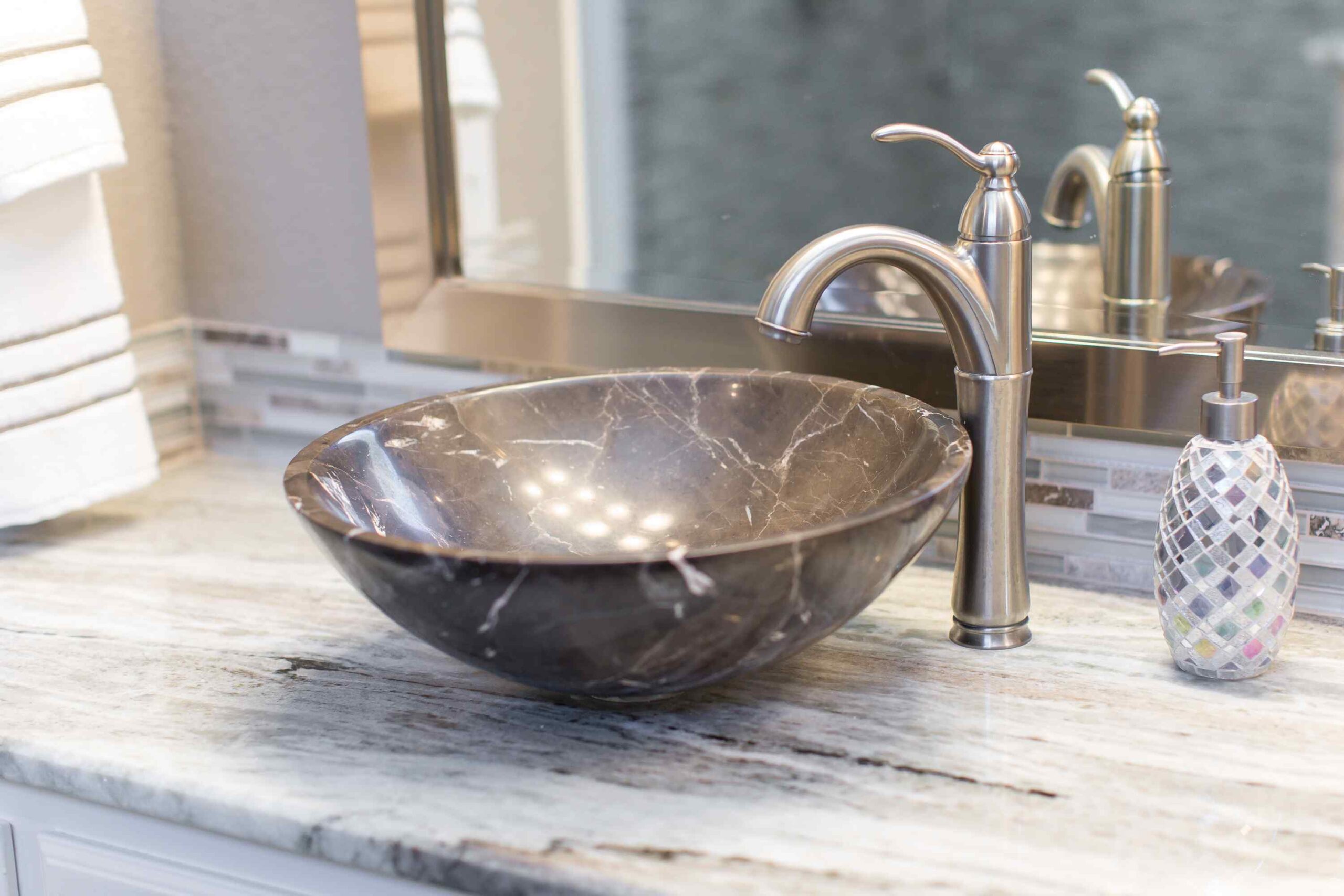 Modern Blu bathrooms brass sink - Also offers Home Remodeling Experts in Flower Mound TX