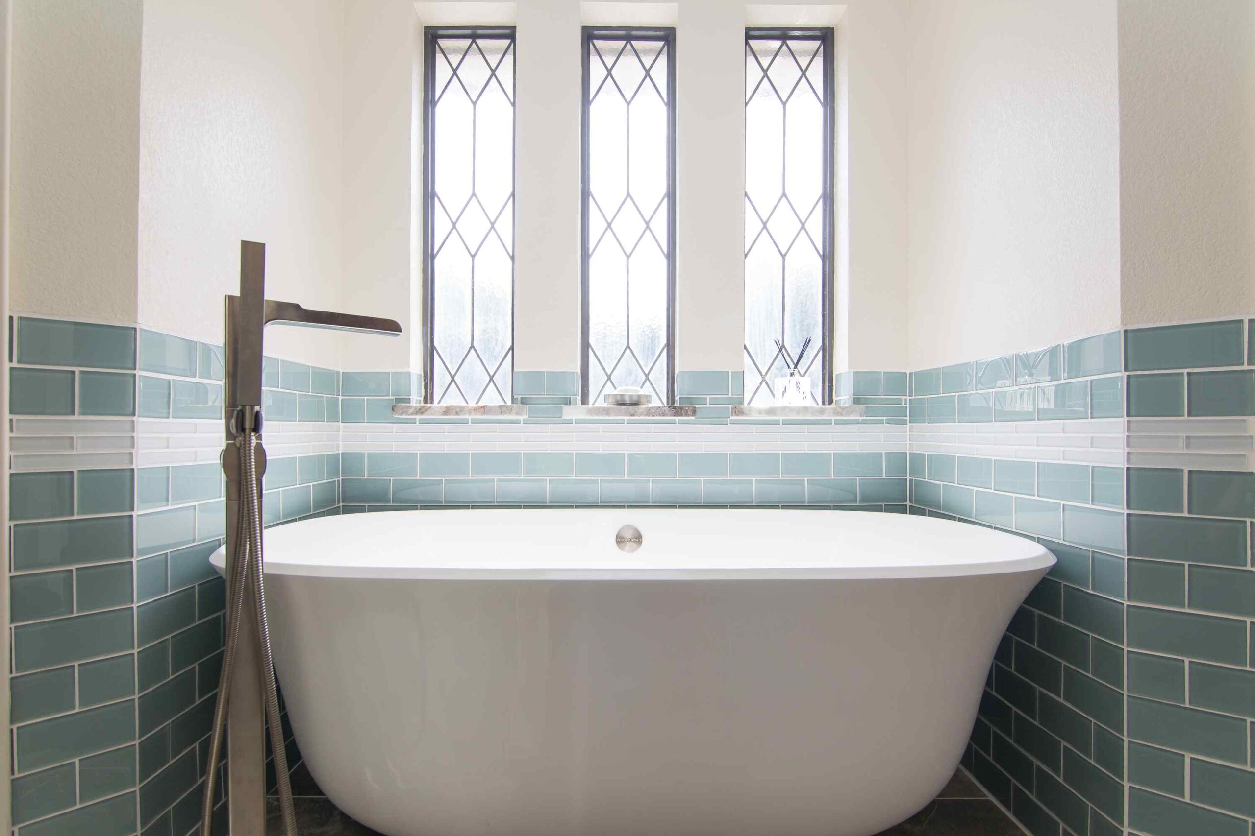 Modern Blu bathrooms deep soak tub - Also offers Roofing Service in Flower Mound TX