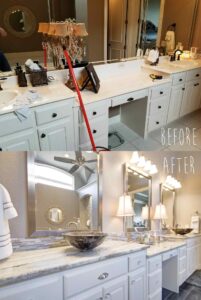 Bathroom Remodeling job in Copper Canyon - Before and After