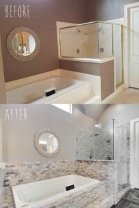 bathroom remodel before and after picture by Modern Blu