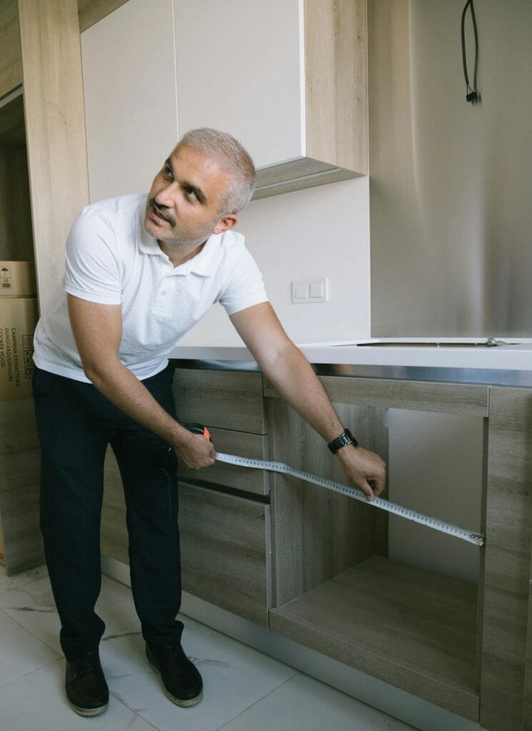 professional measuring cabinet for kitchen remodeling in coppell